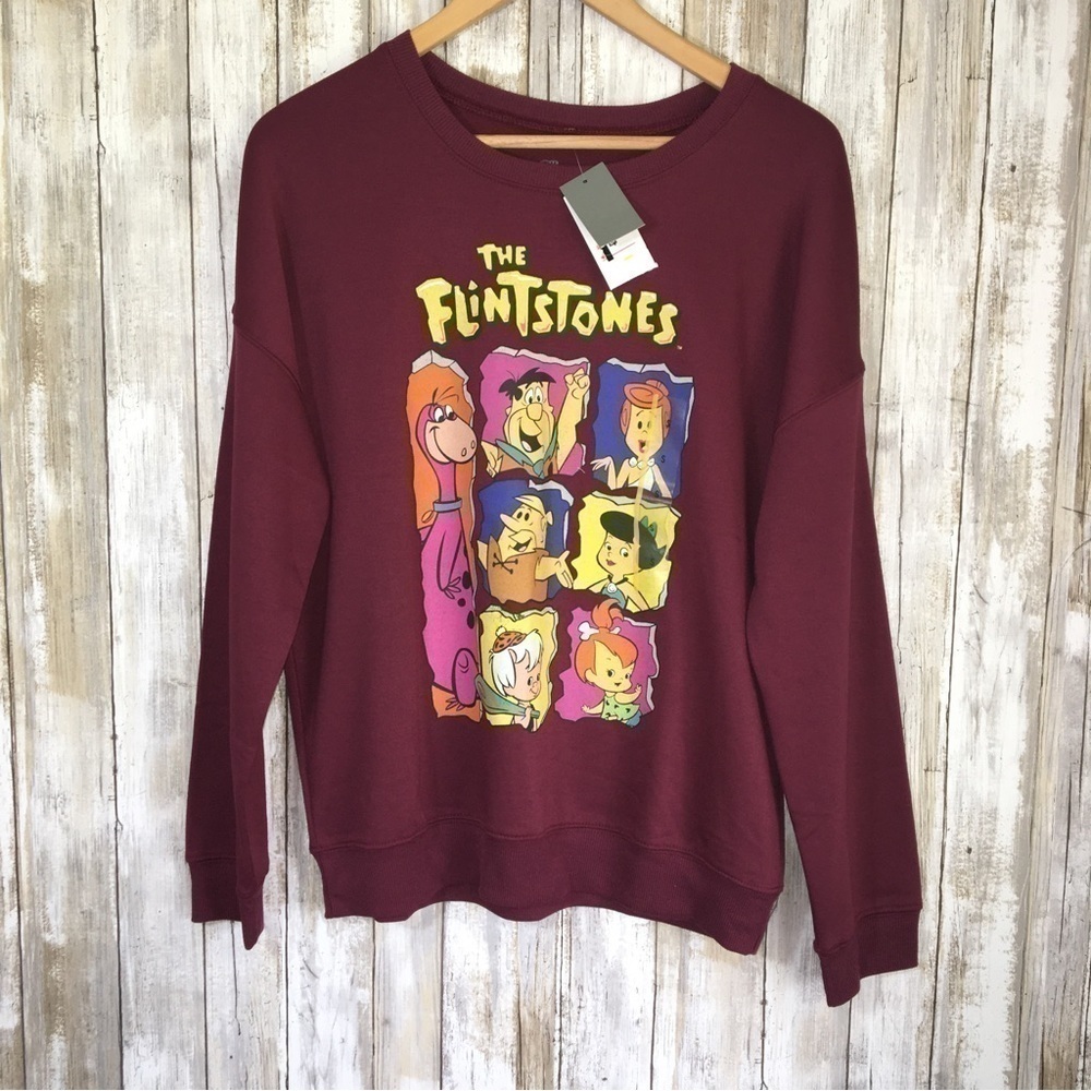 NWT Flintstones Maroon Sweatshirt - Picture 2 of 7